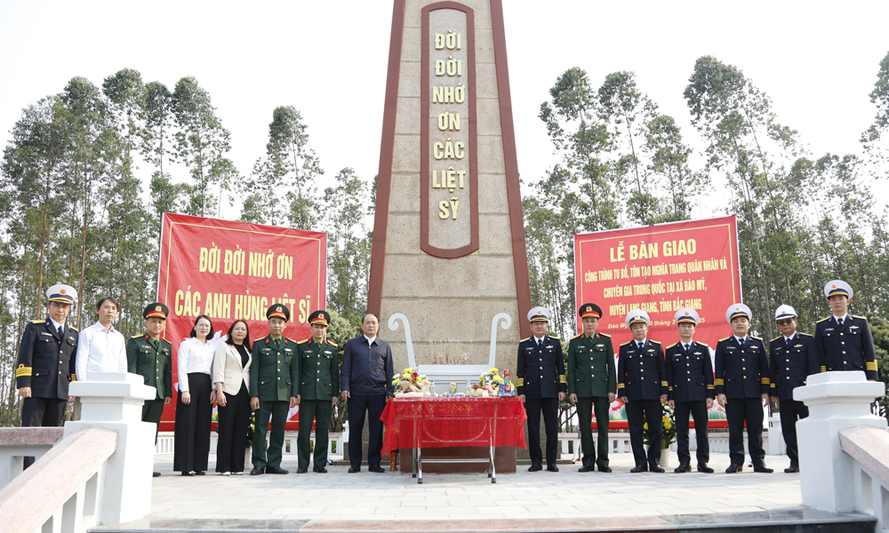  Tổng Công ty Tân Cảng Sài Gòn bàn giao công trình nghĩa trang quân nhân và chuyên gia Trung Quốc tại Bắc Giang