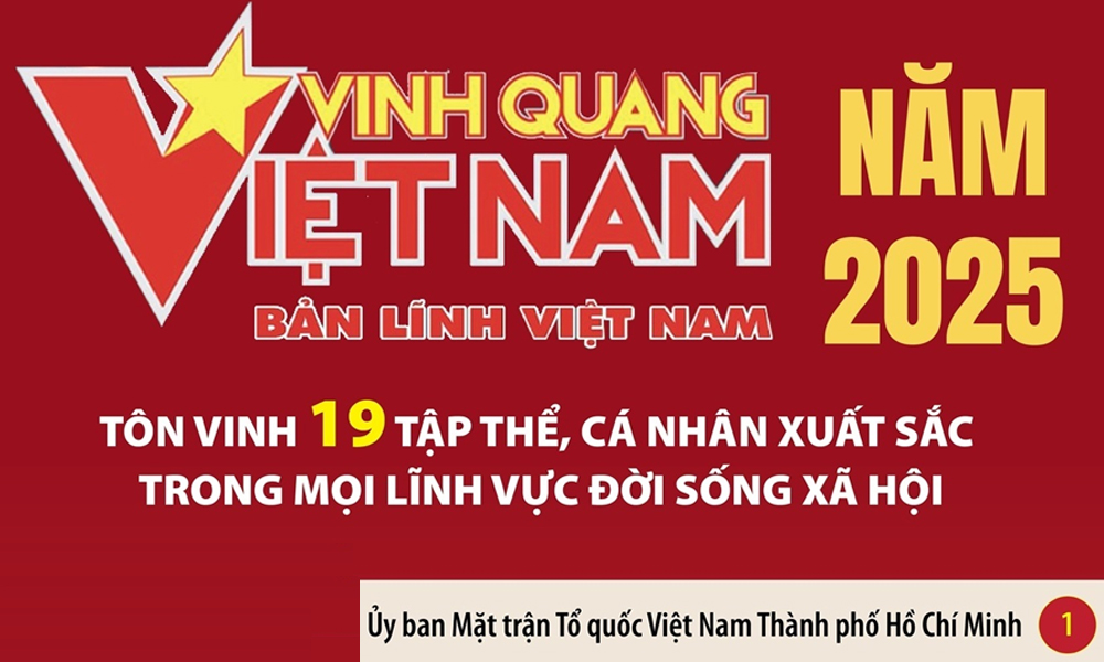  Chương trình Vinh quang Việt Nam năm 2025: Tôn vinh 19 tập thể, cá nhân xuất sắc