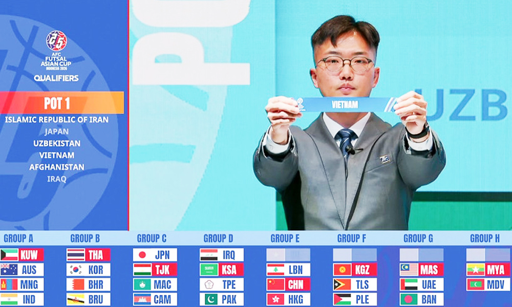  Việt Nam gặp Lebanon, Trung Quốc và Hồng Kông (Trung Quốc) tại Vòng loại futsal châu Á 2026