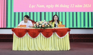 Lãnh đạo huyện Lục Nam đối thoại với đoàn viên, hội viên các đoàn thể chính trị - xã hội