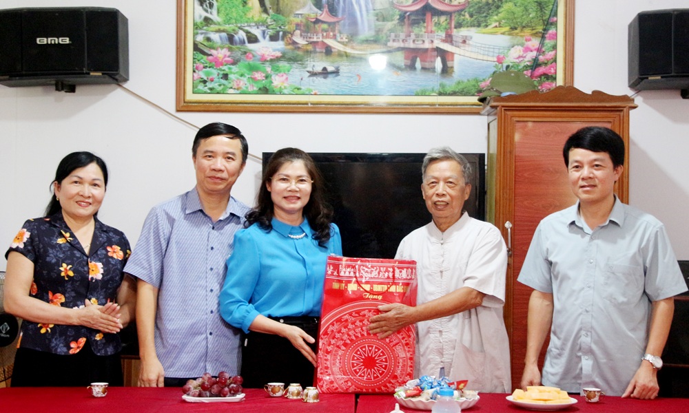 Phó Chủ tịch Thường trực HĐND tỉnh Lâm Thị Hương Thành thăm, tặng quà người cao tuổi tiêu biểu huyện Hiệp Hòa